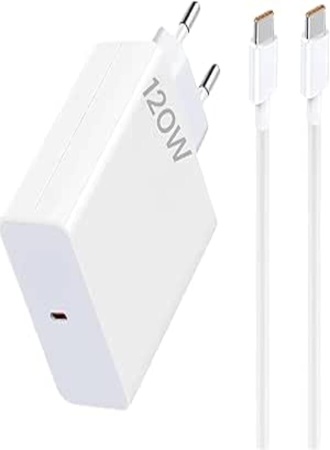 120W PD Fast Charger with USB C Cable 1m for Redmi Note 13 12 11 Pro Turbo Charger for XiaoMi 13T Pro/13/12T Pro/12X/11T Pro/11/Redmi Note 11s/Note 10 Pro/POCO X6/M6/X5/X3 Pro/Mi Pad 6/5 (120W PD)